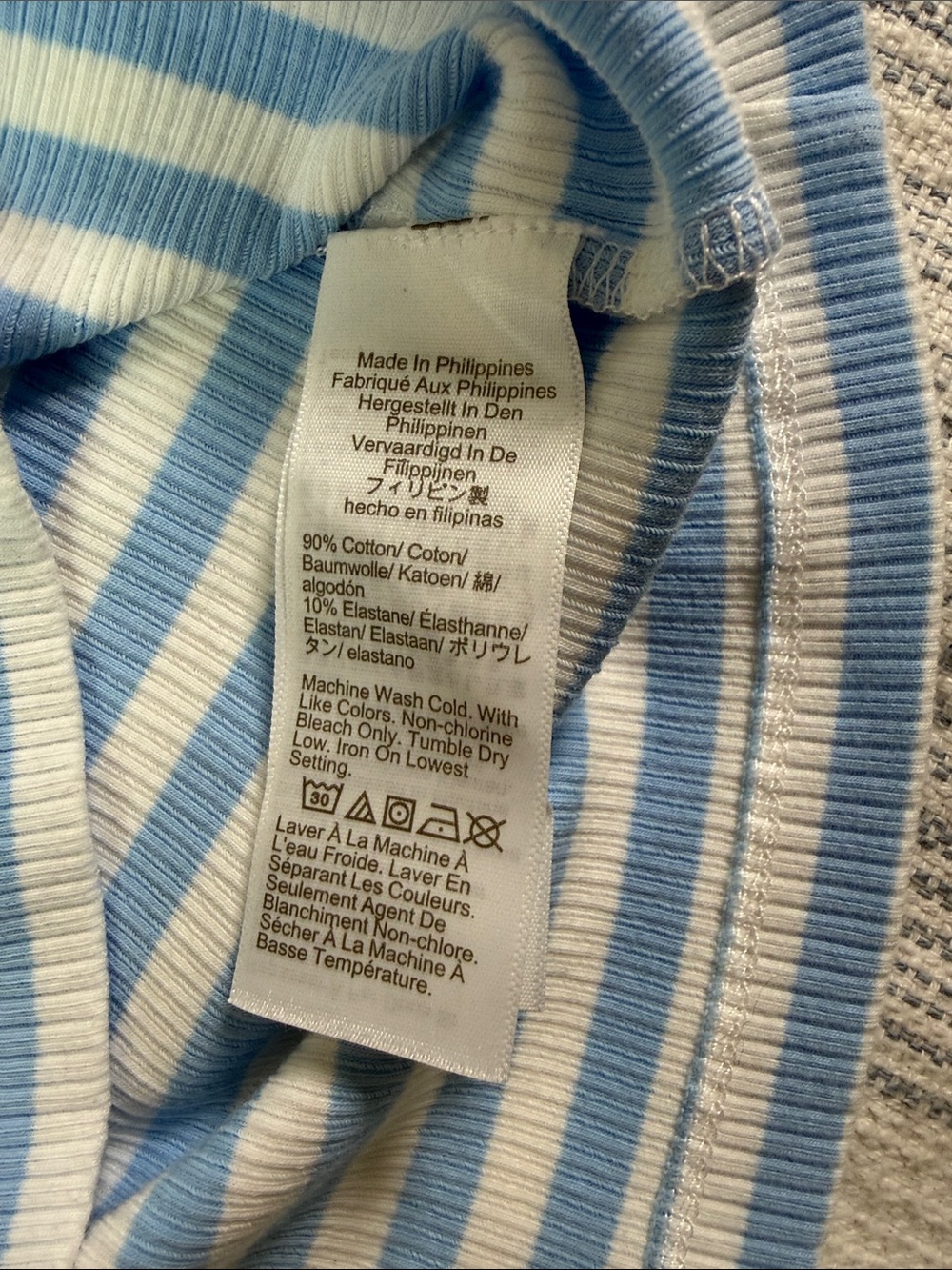 J.Crew Blue & White Striped Ribbed Ruffle Tank Top Size Small - Picture 4 of 8